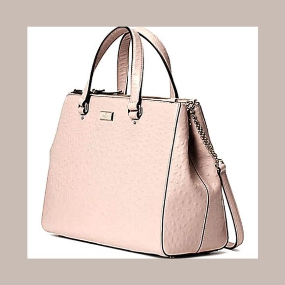 Kate Spade Embossed Leather Tote in Shell Pink (Baby Pink) - Picture 9 of 12